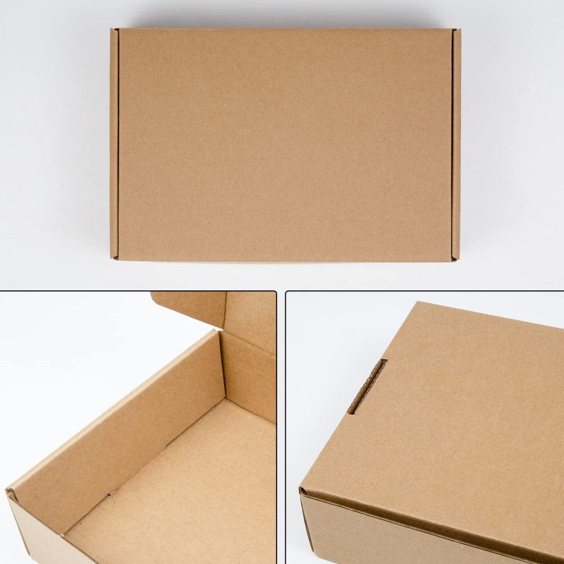 Sodissa 9x6x2 Inches Shipping Boxes Pack of 25  Brown Corrugated Cardboard Boxes for Small Bussiness  Packing and Mailing - Image 4